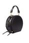 Mini bolsa redonda de couro liso Renata - Preto - Marca Bellaniz