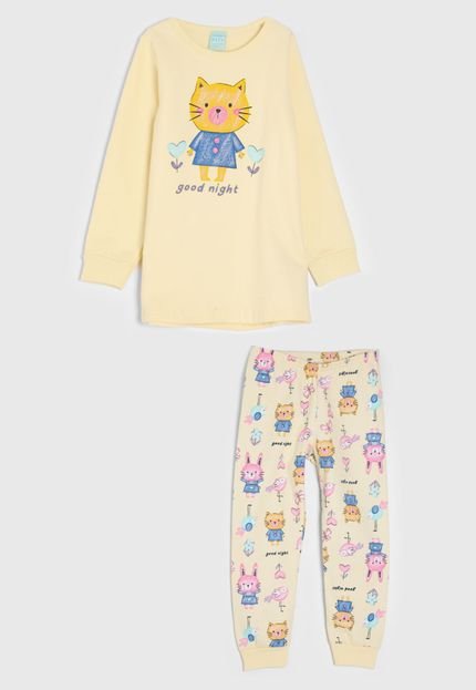 Pijama Infantil Kyly Longo Full Print Amarelo - Marca Kyly