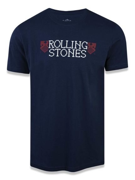 Camiseta New Era Basico M/C The Rolling Stones Marinho - Marca New Era