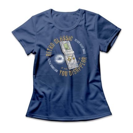 Camiseta Feminina Tetris Retro Mini Game - Azul Genuíno - Marca Studio Geek 