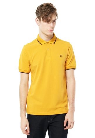 Camisa Polo Fred Perry Slim Fit Preppy Amarela - Compre Agora