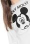 Moletom Flanelado Cropped Fechado Cativa Disney Mickey Off-white - Marca Cativa Disney