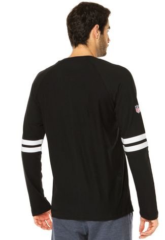 Camiseta New Era NFL Raglan Oakland Raiders Preta