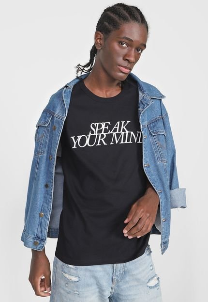 Camiseta Hering Speak Your Mind Preta - Marca Hering