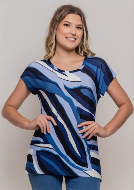 Blusa Pau a Pique Estampada Azul - Marca Pau a Pique