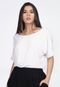 Blusa Morcego Amazonia Vital Malha Gola Canoa Manga Curta Off White - Marca Amazonia Vital