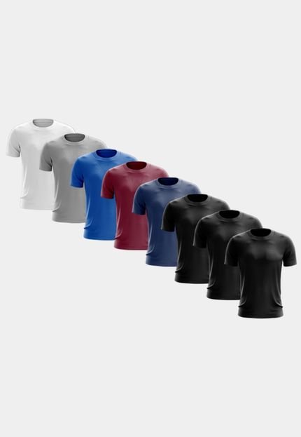 Kit 8 Camisetas Masculina Manga Curta Dry Fit Básica Lisa Proteção Solar UV Térmica Blusa Academia Esporte Camisa - Marca ADRIBEN