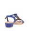 Sandália Couro Usaflex Tiras Azul-Marinho - Marca Usaflex