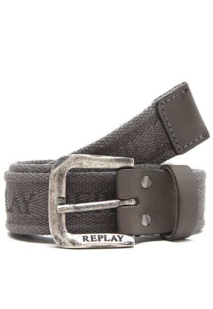 Cinto Replay Lettering Cinza - Marca Replay
