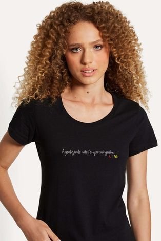 Camiseta Feminina A Gente Junto Reserva Preto