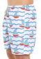 Bermuda Água Shorts Co Reta Veleiro Branca/Azul - Marca Shorts Co
