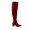 Botas Femininas Over The Knee Lirom Cano Super Longo Camurça Vermelha - Marca Lirom