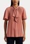 Blusa Lauren Ralph Lauren Reta Plissada Rosa - Marca Lauren Ralph Lauren