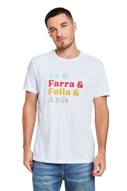 Camiseta Estampada Fe Farra Folia Axe Reserva Branco - Marca Reserva