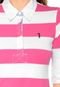 Camisa Polo Aleatory Listras Branca/Rosa - Marca Aleatory