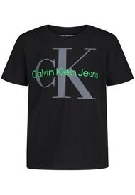Camiseta Para Niño Con Logo Negro Calvin Klein