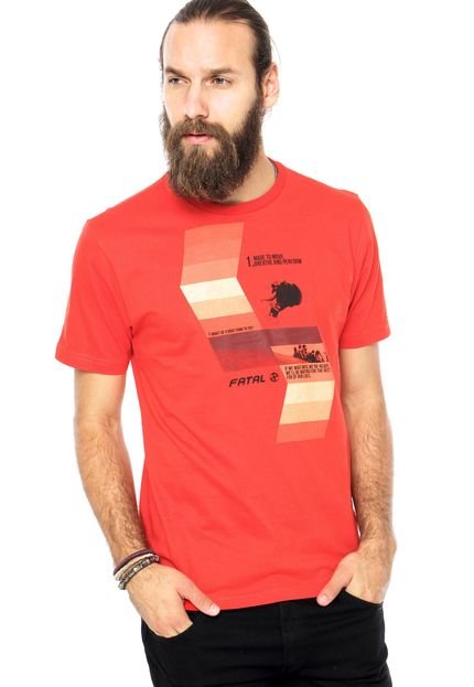 Camiseta Fatal Estampada Skate Vermelha - Marca Fatal Surf