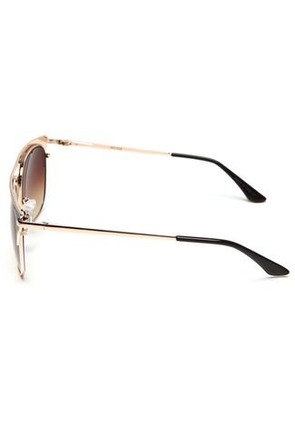 Óculos de Sol Polo London Club Geométrico Marrom/Dourado