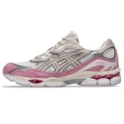 Tênis ASICS GEL-NYC - Masculino - Prata com Creme e Rosa - Marca Asics