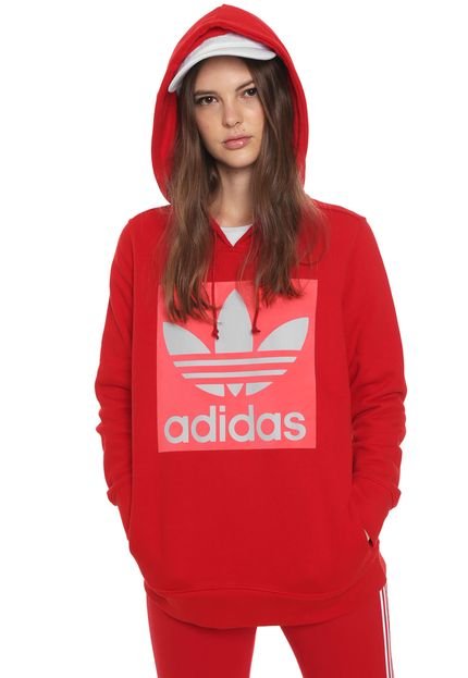 Moletom Fechado adidas Originals Trefoil Hoodie Vermelho - Marca adidas Originals