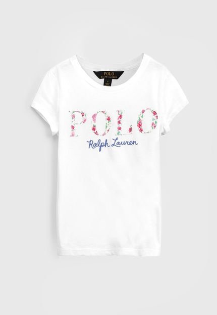 Blusa Polo Ralph Lauren Infantil Lettering Branco - Marca Polo Ralph Lauren