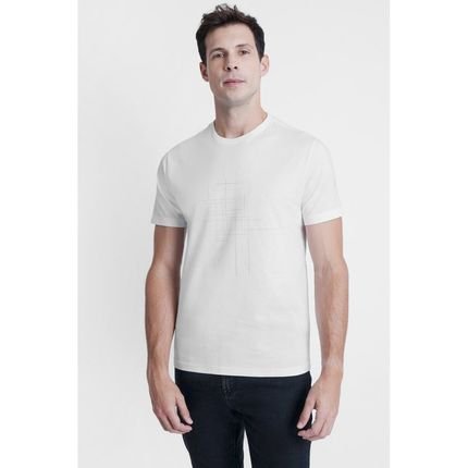 Camiseta Aramis Manga Curta Malha Estampa Abstrata Branco - Marca Aramis