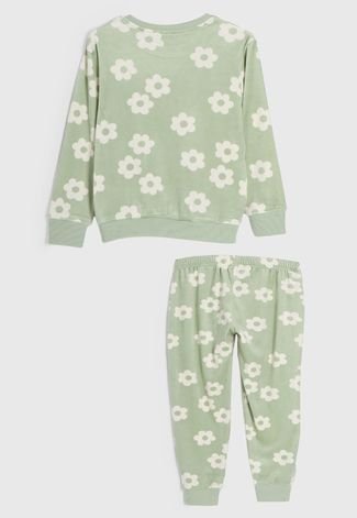 Kit Pijama 2pçs Hering Kids Longo Flores Verde
