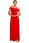 Vestido Festa Longo Pauliny Micro Tule Vermelho para Convidas de Casamento, Madrinhas e Formandas - Marca Cia do Vestido