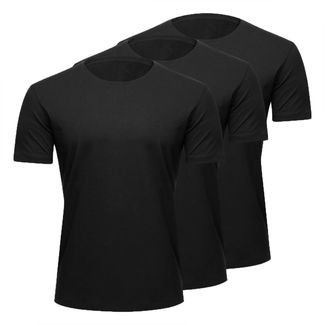 Kit 3 Camisetas Masculina Academia Exercício Dry Fit Sport Preta