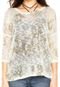 Suéter Queens Tricot Floral Bege/Dourado - Marca Queens
