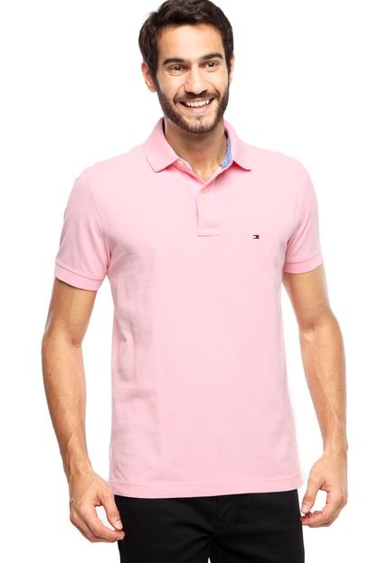 Camisa Polo Tommy Hilfiger Regular Rosa - Marca Tommy Hilfiger