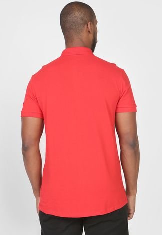 Camisa Polo Colcci Reta Bordado Vermelha