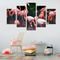 Conjunto de 5 Telas Wevans Decorativas em Canvas Flamingos Salmão - Marca Wevans