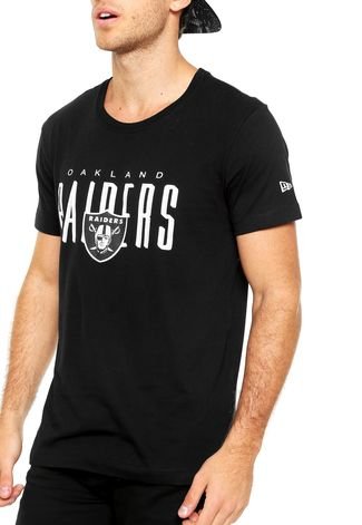 Camiseta New Era Era Oakland Raider NFL Preta