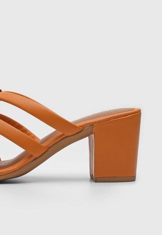 Sandália Dafiti Shoes Tira Tornozelo Laranja - Compre Agora