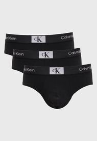 Pack 3 Slip Calvin Klein Cotton Stretch Negro