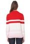 Suéter Only Tricot Listrado Vermelho/Off-White - Marca Only
