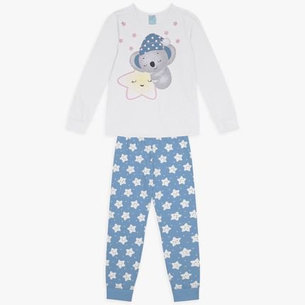 Pijama Infantil Menina Kyly Brilha no Escuro Branco - Marca Kyly