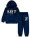 kit 2 conjunto de moletom Infantil masculino felpudo jaqueta com capuz e bolso  calça 4 peças  Azul - Marca PIFTPAFT