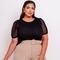 Blusa Feminina Plus Size Em Malha Tricot  Preto - Marca Predilects Plus