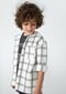 Camisa Infantil Menino Oversized Em Xadrez Com Capuz - Off White - Marca Hering