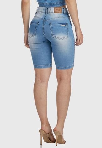 Bermuda Jeans HNO Jeans Hot Pants Comfort Plus Azul