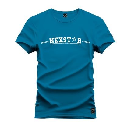 Camiseta Plus Size Unissex Algodão Macia Premium Estampada Nexstrela - Azul - Marca Nexstar