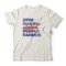 Camiseta Stop Making Stupid People Famous - Off White - Marca Studio Geek 