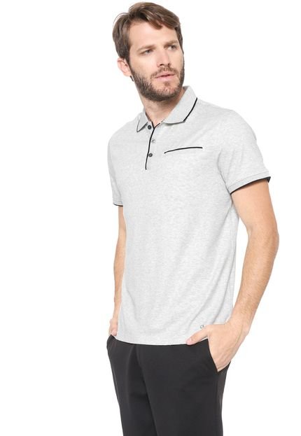 Camisa Polo Calvin Klein Reta Bolso Cinza - Marca Calvin Klein