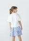 Camiseta Infantil Menina Curta Em Algodão - Off White - Marca Hering