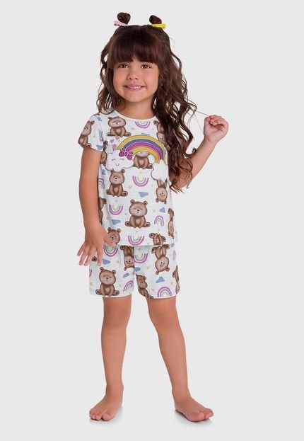 Pijama Infantil Kyly Curto Ursinho Cinza - Marca Kyly