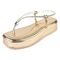 Sandália Feminina Plataforma CM Calçados Metalizada Brilho Strass Ouro Light - Marca Monte Shoes