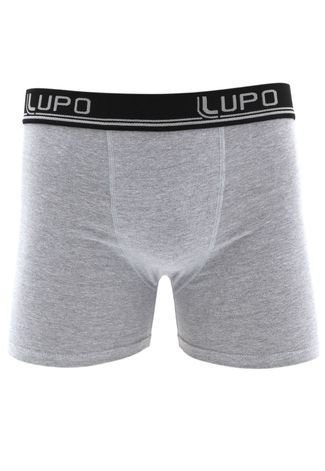 Cueca Lupo Boxer Lettering Cinza