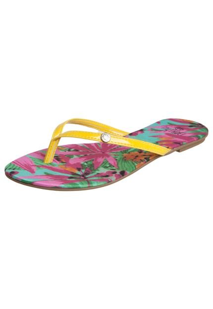 Rasteira My Shoes Floral Amarela - Marca My Shoes